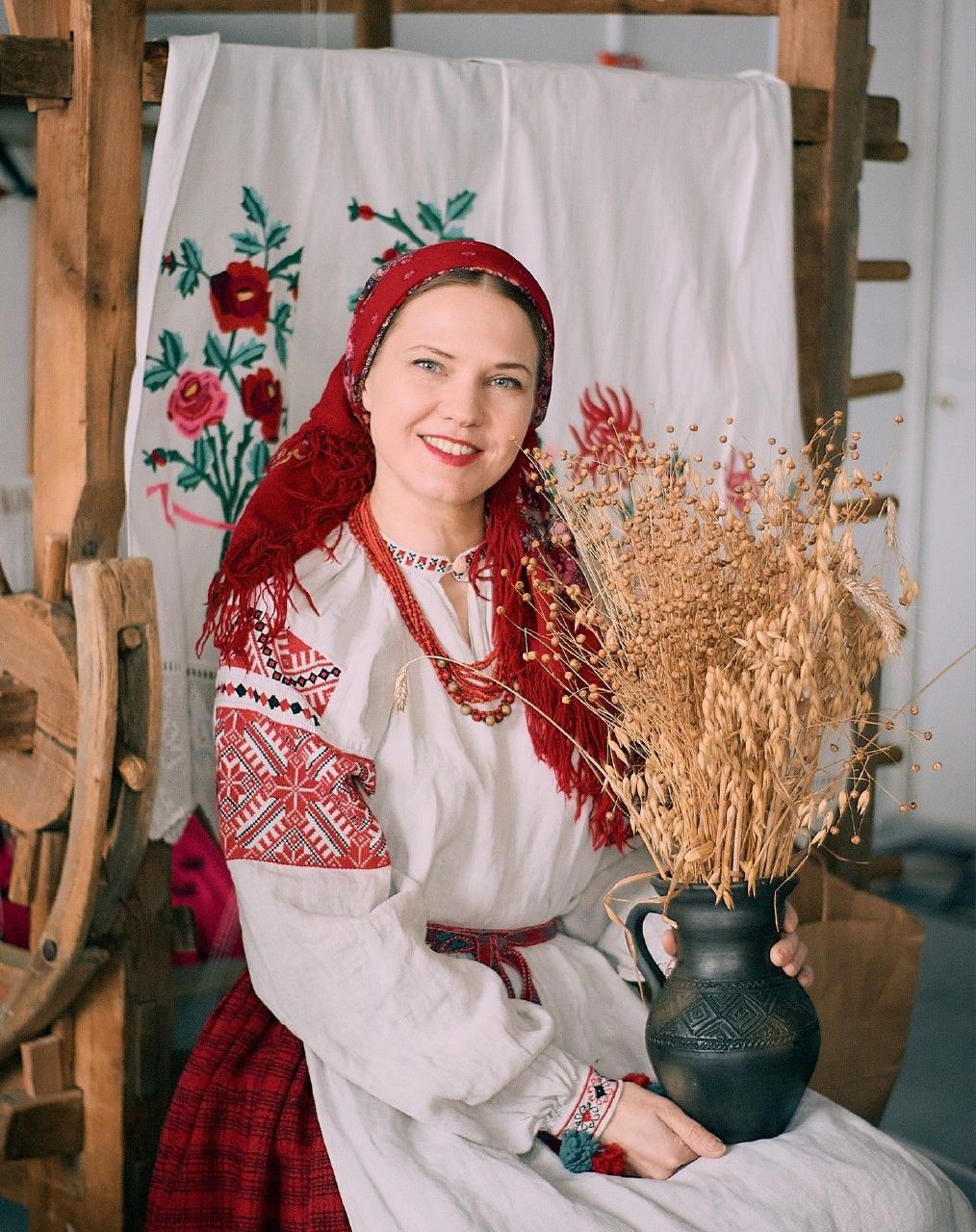 Women in Slavic costumes in Jerusalem