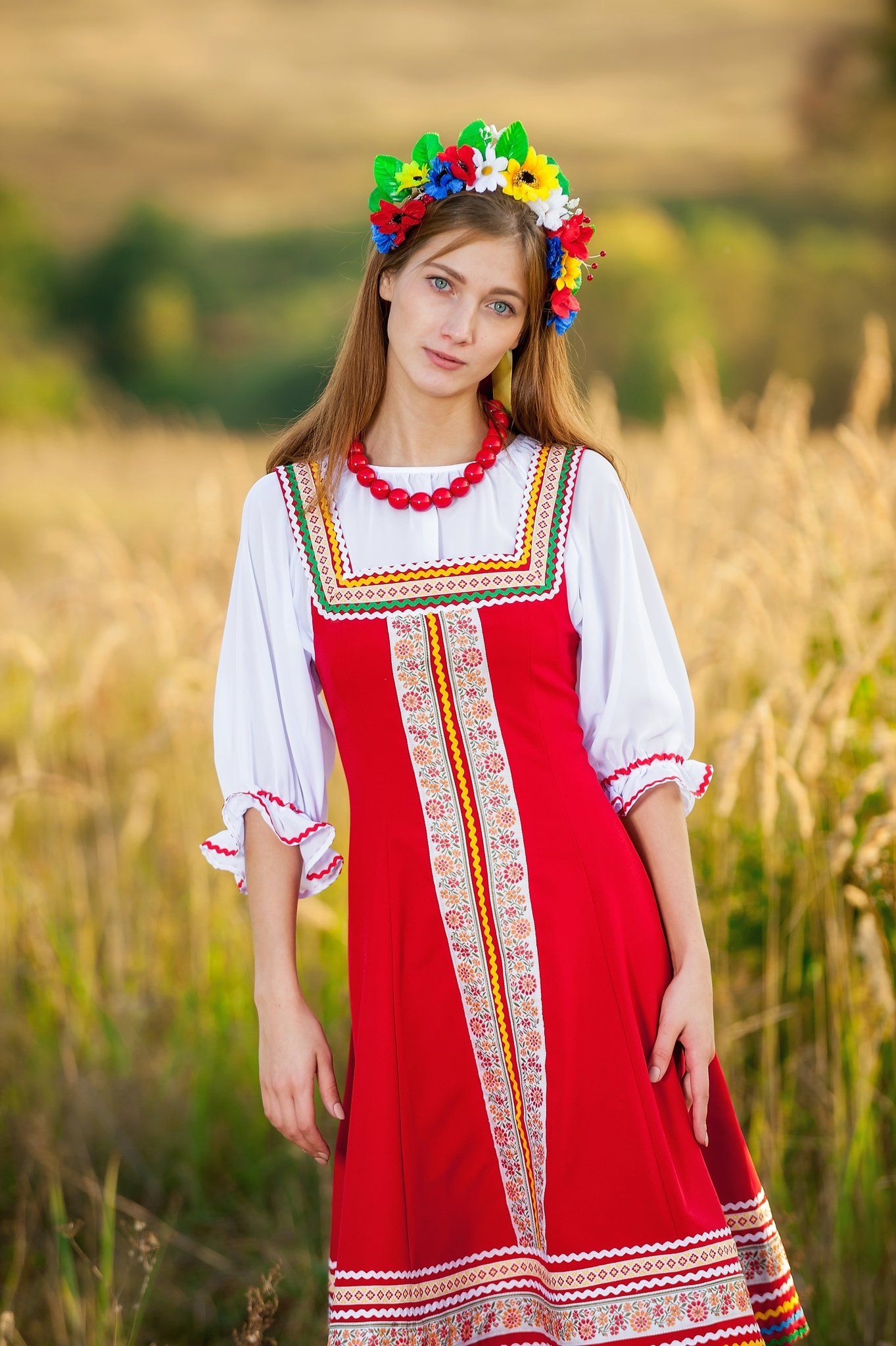 Women in Slavic costumes in Jerusalem